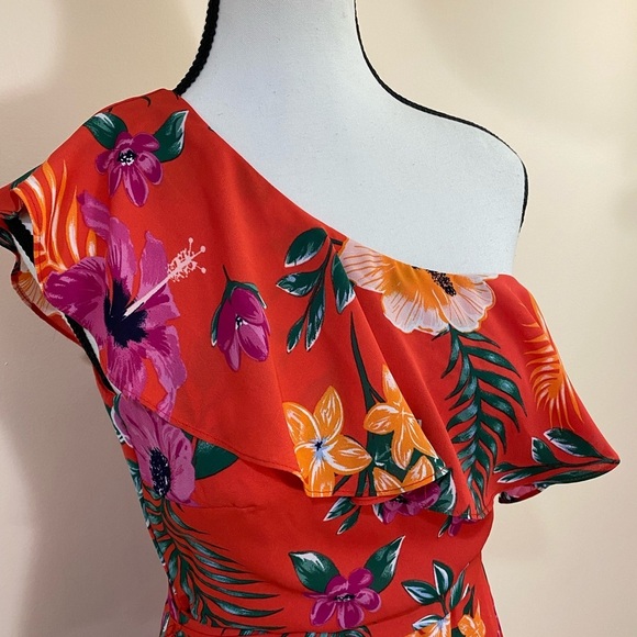 Francesca’s Pink Tropical Floral Boho Maxi Dress size Small NWT - Picture 3 of 13